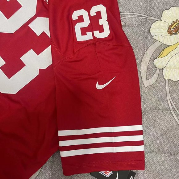 NFL San Francisco 49ers Christian McCaffrey #23 Red Jersey - Picture 2 of 11